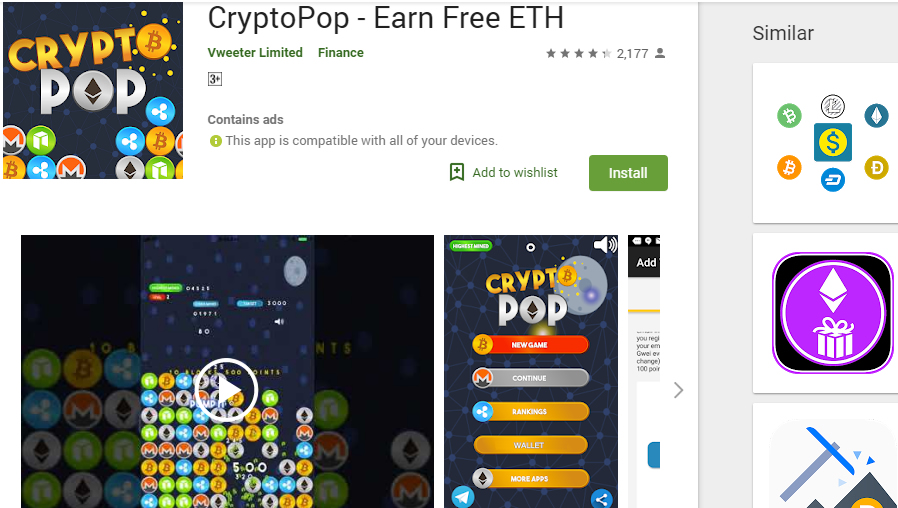 CryptoPop - Earn Free ETH