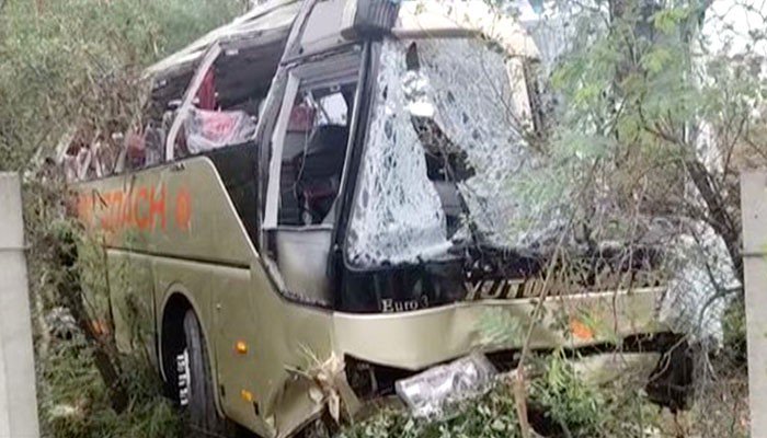 Terrible bus accident near Attock, 13 killed