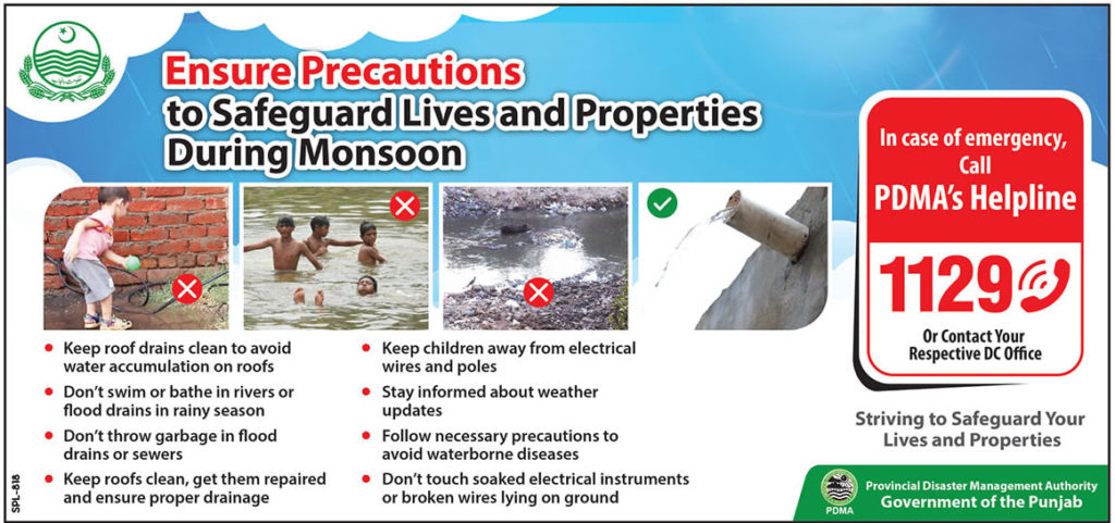 PDMA issues Monsoon Precuations