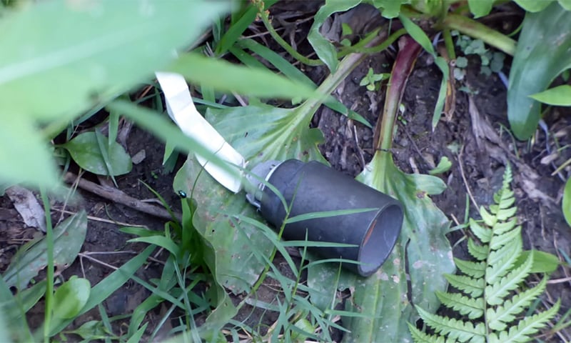 A cluster bomb shell fired by Indian border troops. — Photo courtesy ISPR