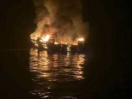 California boat fire, ten dead in the incident