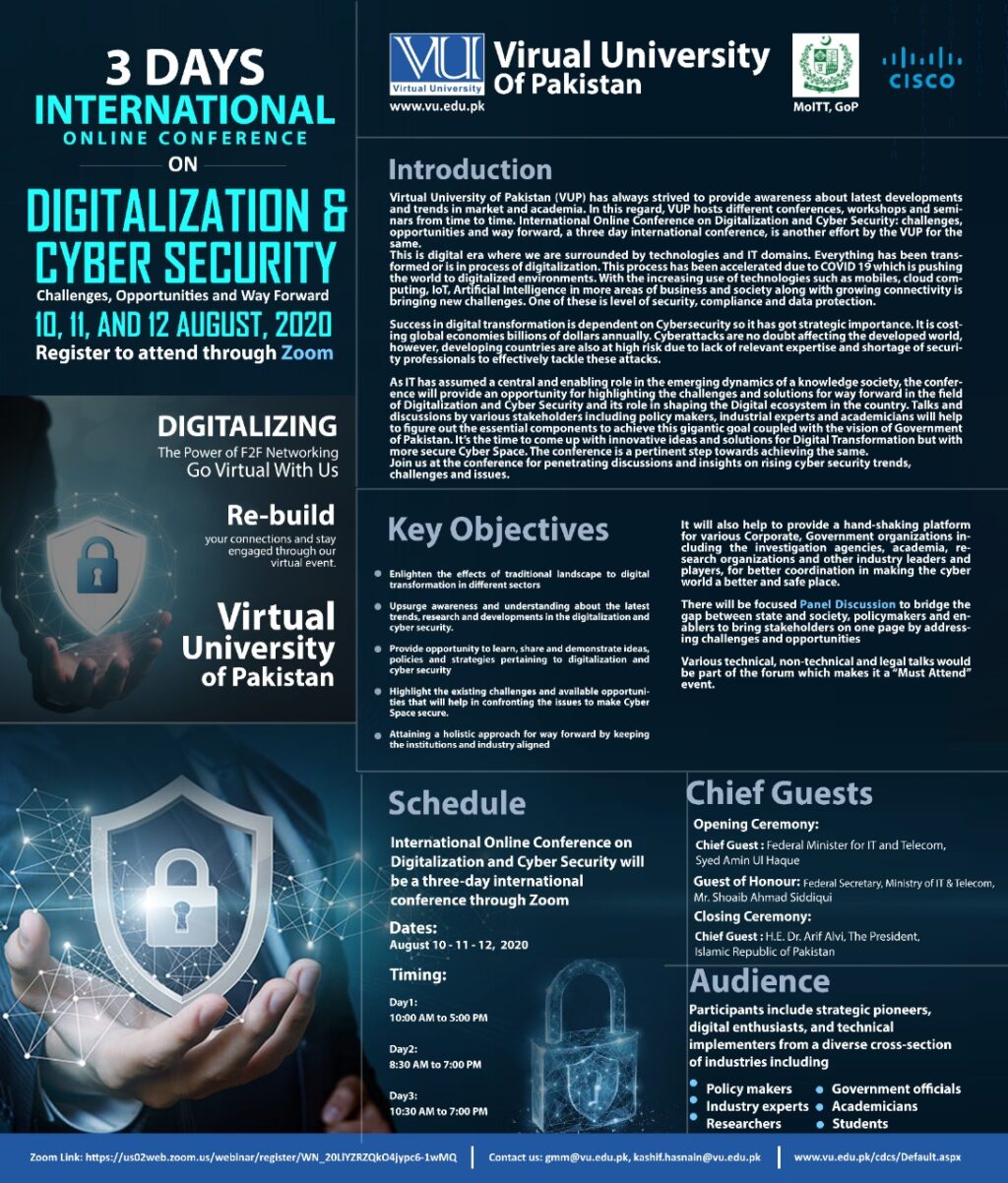 International Conference on Digitalization and Cyber Security: Challenges, Opportunities and Way Forward